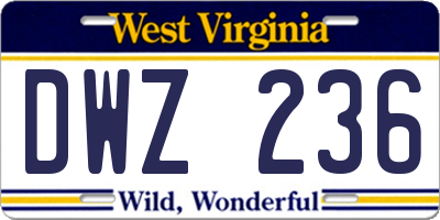 WV license plate DWZ236