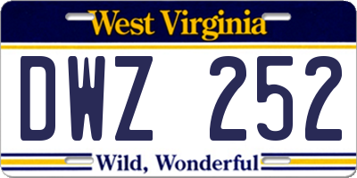 WV license plate DWZ252