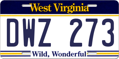WV license plate DWZ273