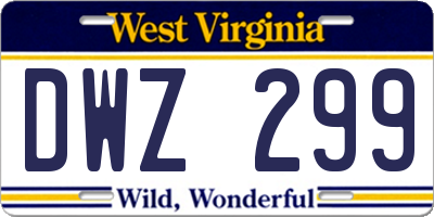 WV license plate DWZ299