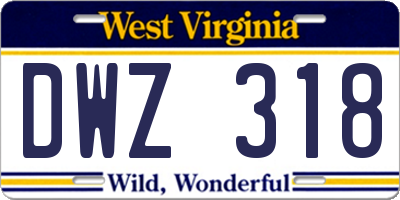 WV license plate DWZ318
