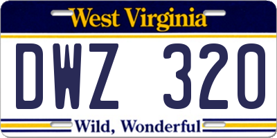 WV license plate DWZ320