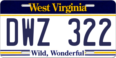 WV license plate DWZ322
