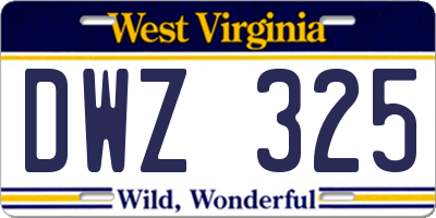 WV license plate DWZ325