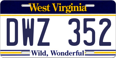 WV license plate DWZ352