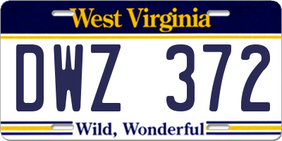 WV license plate DWZ372