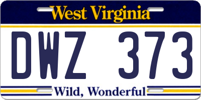 WV license plate DWZ373