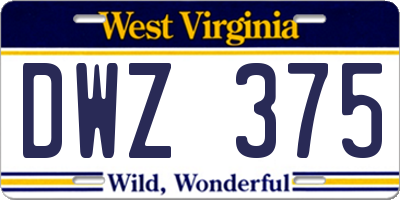 WV license plate DWZ375