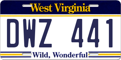 WV license plate DWZ441