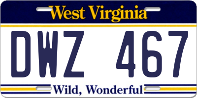 WV license plate DWZ467