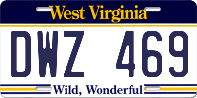 WV license plate DWZ469