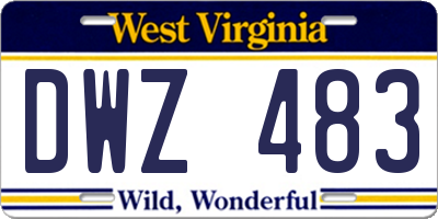 WV license plate DWZ483