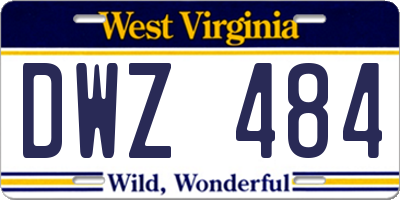 WV license plate DWZ484