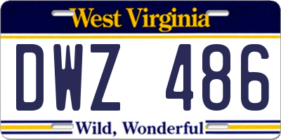 WV license plate DWZ486