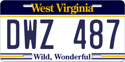 WV license plate DWZ487