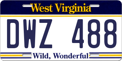 WV license plate DWZ488