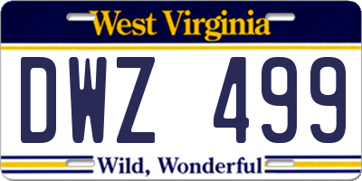 WV license plate DWZ499