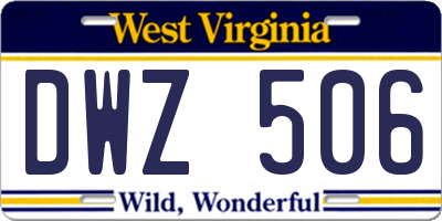 WV license plate DWZ506