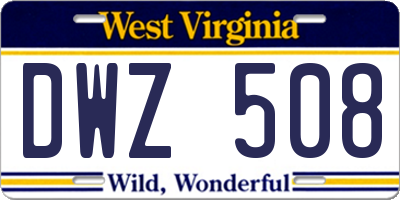 WV license plate DWZ508