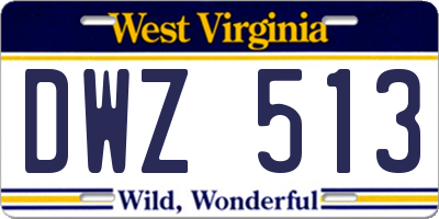 WV license plate DWZ513