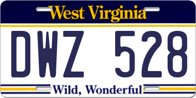 WV license plate DWZ528