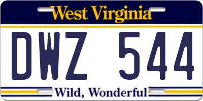 WV license plate DWZ544