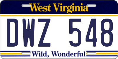 WV license plate DWZ548