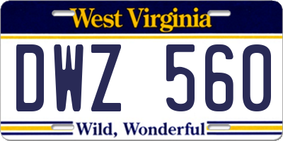 WV license plate DWZ560