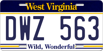 WV license plate DWZ563