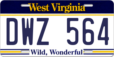WV license plate DWZ564