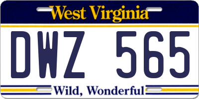 WV license plate DWZ565