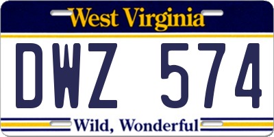 WV license plate DWZ574