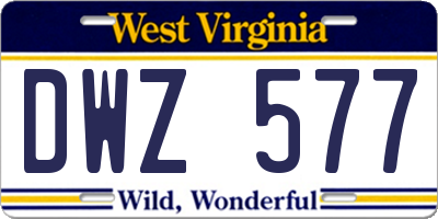 WV license plate DWZ577