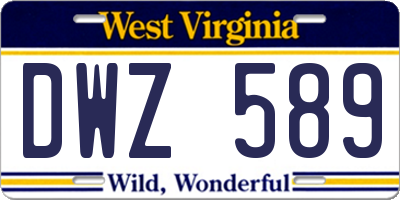 WV license plate DWZ589