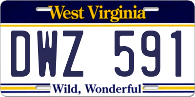 WV license plate DWZ591