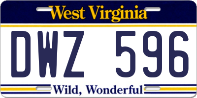 WV license plate DWZ596
