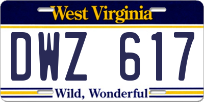 WV license plate DWZ617