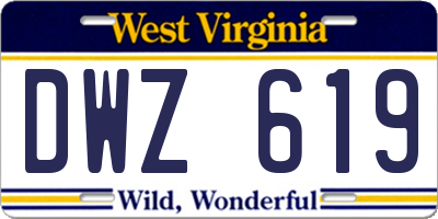 WV license plate DWZ619