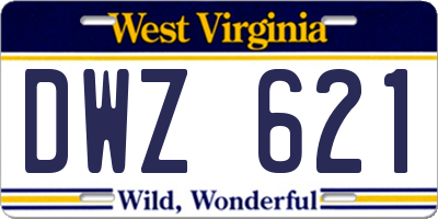 WV license plate DWZ621
