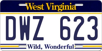 WV license plate DWZ623