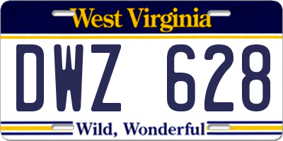WV license plate DWZ628