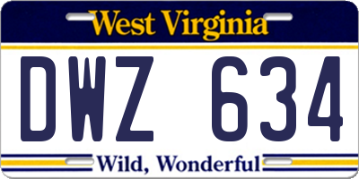 WV license plate DWZ634