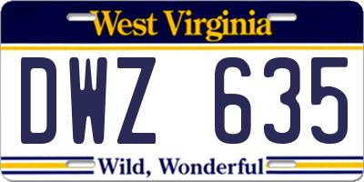 WV license plate DWZ635
