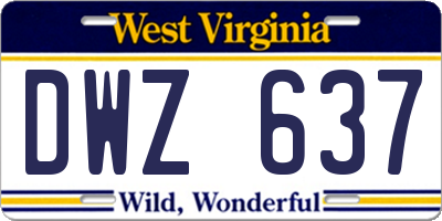 WV license plate DWZ637