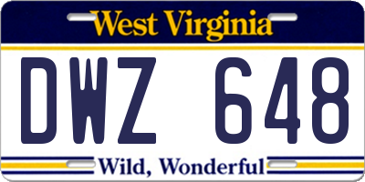 WV license plate DWZ648