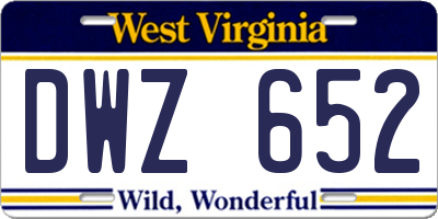 WV license plate DWZ652