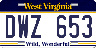 WV license plate DWZ653