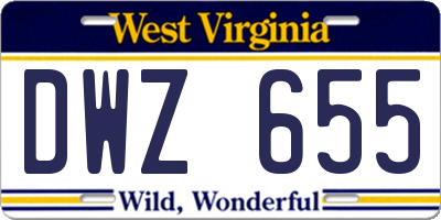 WV license plate DWZ655