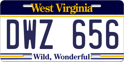 WV license plate DWZ656