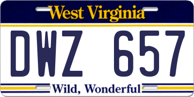 WV license plate DWZ657